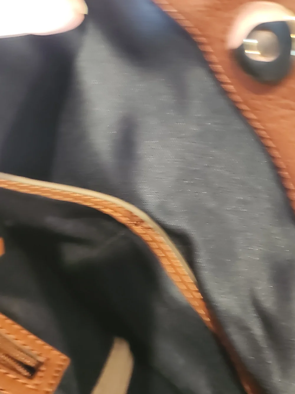 Cole Haan Canvas and Brown Leather Top-Handle Backpack